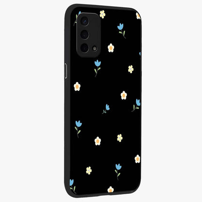 Minimal Petal Whispers Glass Case upright view showcasing elegant floral artwork with modern minimalist style.