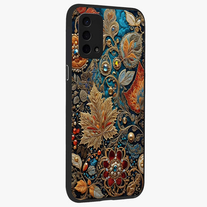 Royal Jewel Garden Glass Case upright view showcasing rich floral artwork with luxurious garden theme.