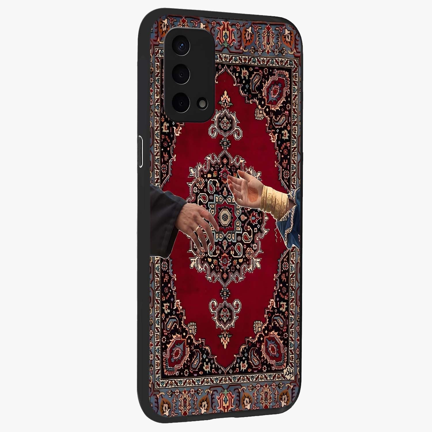 Royal Touch Reach Glass Case upright view showcasing stylish royal inspired artwork with graceful theme.