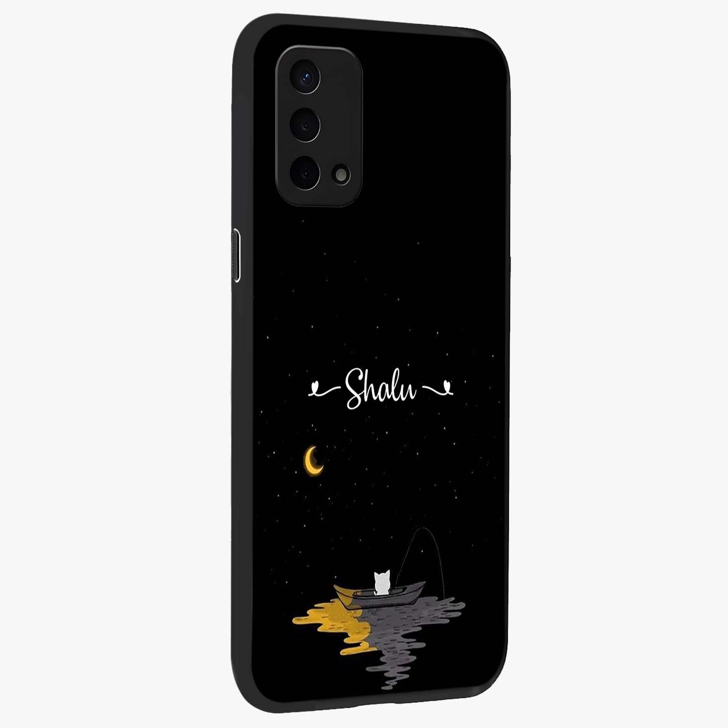 Silent Night Row Glass Case upright view showcasing tranquil night artwork with serene landscape theme.