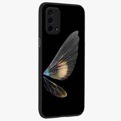 Whispers Of Wings Glass Case upright view showcasing elegant wing artwork with light airy theme.