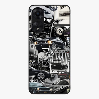 Aesthetic Dark Love Glass Case showing flat back view with dark romantic artwork and glossy glass finish.