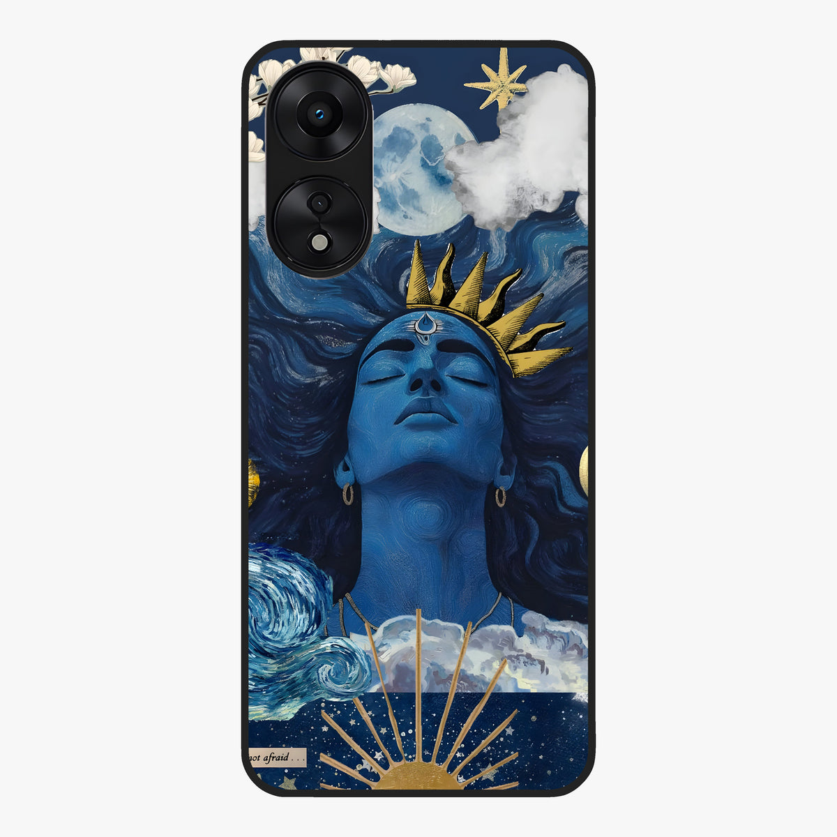 Aesthetic Lord Shiva Glass Case showing flat back view with divine Shiva artwork and glossy glass finish.