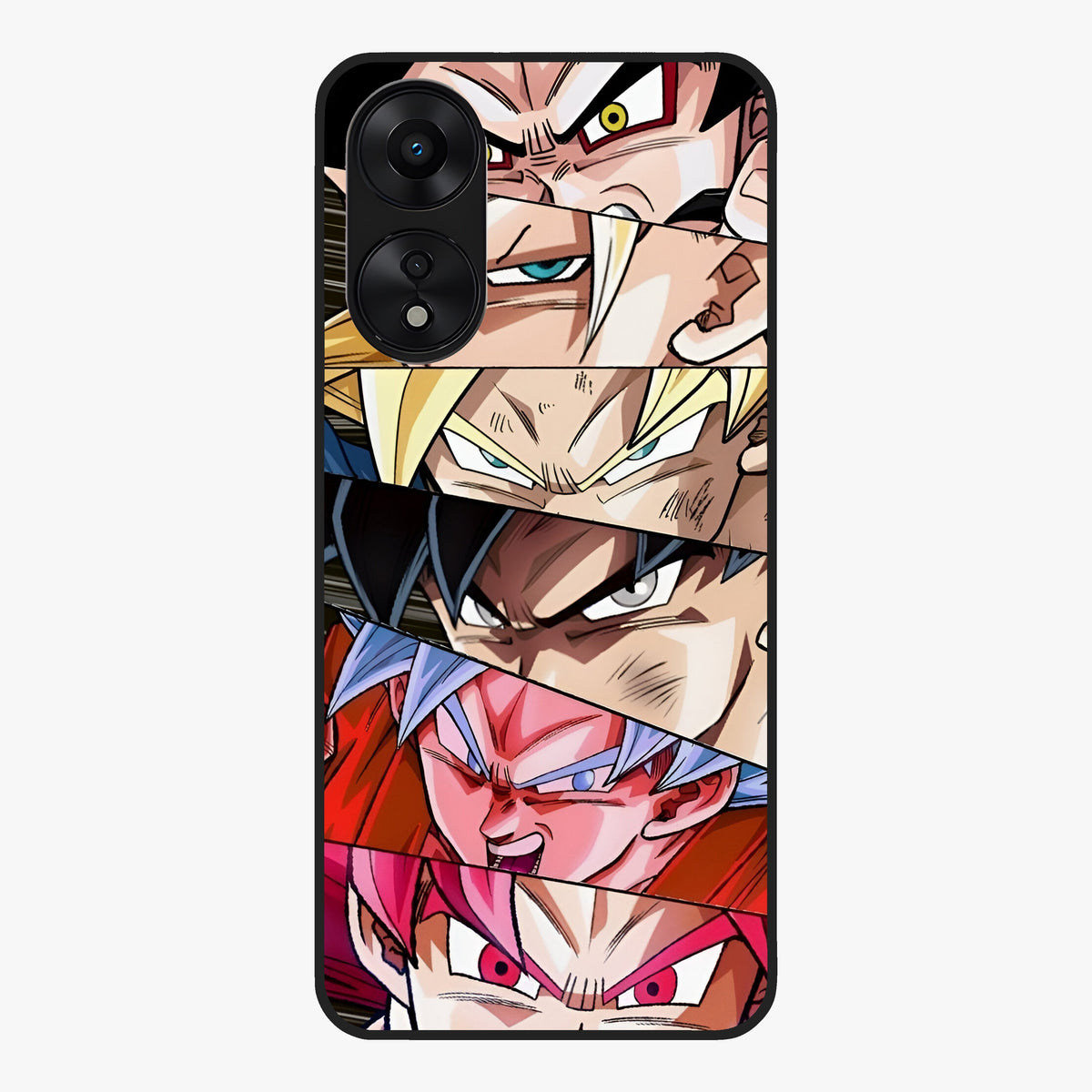 Anime Character Glass Case showing flat back view with vibrant anime artwork and glossy glass finish.