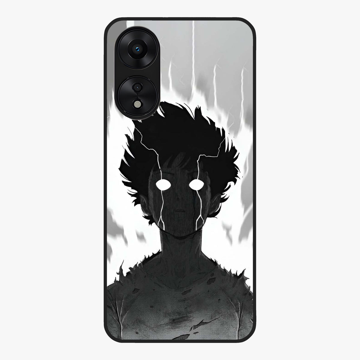 Awakened Inner Rage Glass Case showing flat back view with intense artistic artwork and glossy glass finish.