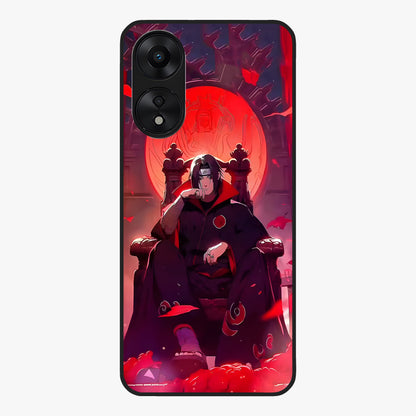 Blood Moon Sovereign Glass Case showing flat back view with mystical blood moon artwork and glossy glass finish.