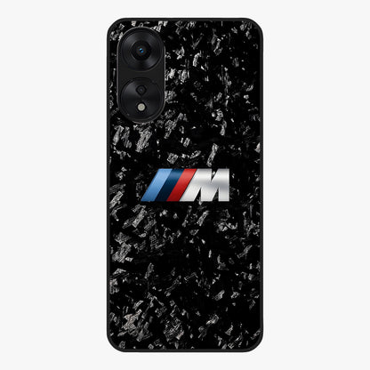 Carbon Speed Mark Glass Case showing flat back view with sporty carbon pattern artwork and glossy glass finish.