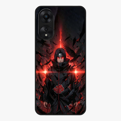 Focused Blade Discipline Glass Case showing flat back view with warrior sword themed artwork and glossy glass finish.