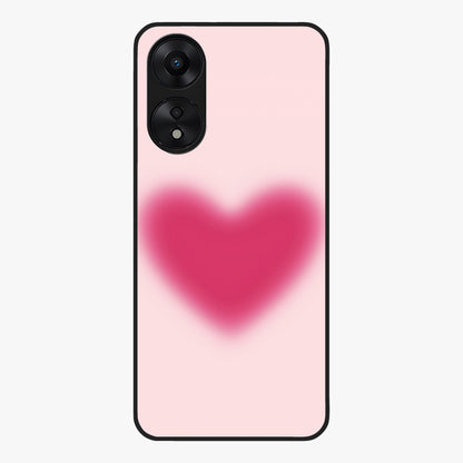 Pink Aura Heart Glass Case showing flat back view with glowing heart artwork and glossy glass finish.