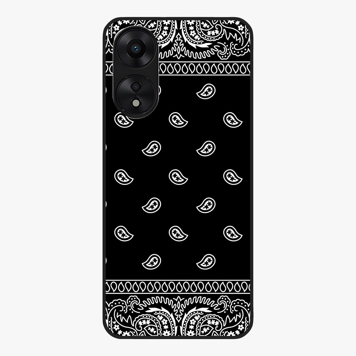 Retro Rebel Threads Glass Case showing flat back view with vintage street style artwork and glossy glass finish.