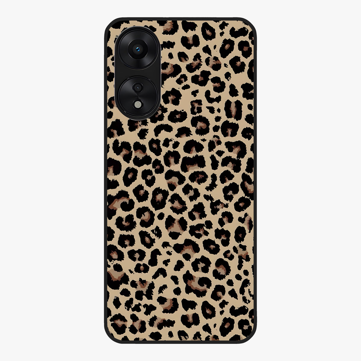Savage Chic Pattern Glass Case showing flat back view with stylish patterned artwork and glossy glass finish.