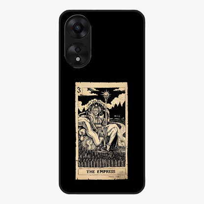 The Empress Glass Case showing flat back view with regal feminine artwork and glossy glass finish.