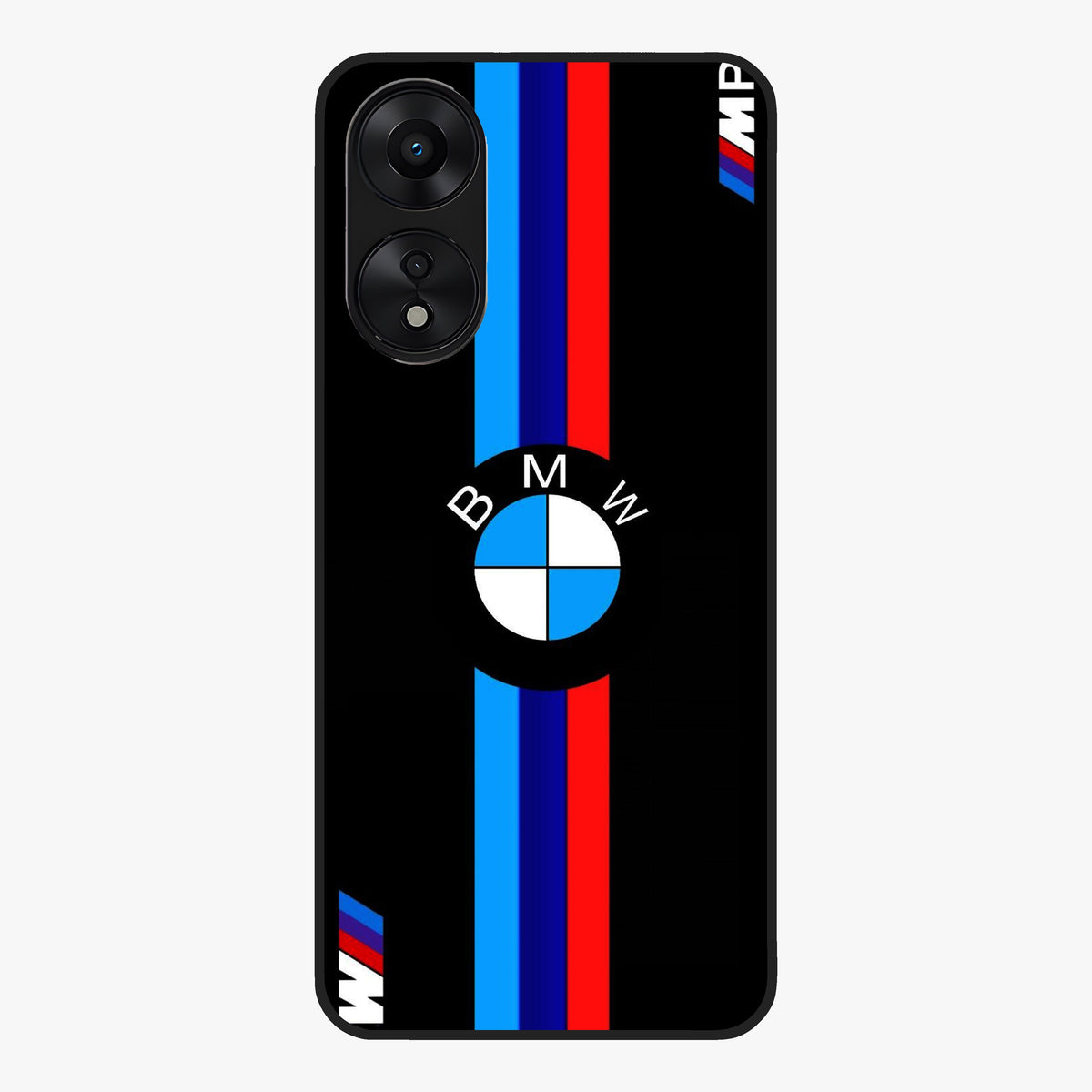 Turbo BMW Beast Glass Case showing flat back view with high performance sports car artwork and glossy glass finish.