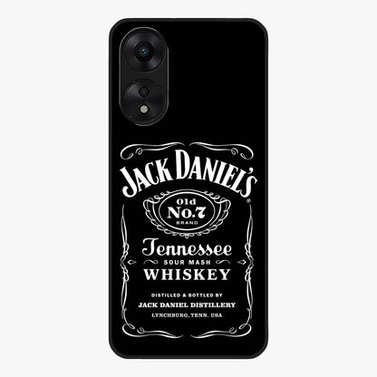 Vintage Whiskey Heritage Glass Case showing flat back view with classic whiskey inspired artwork and glossy glass finish.