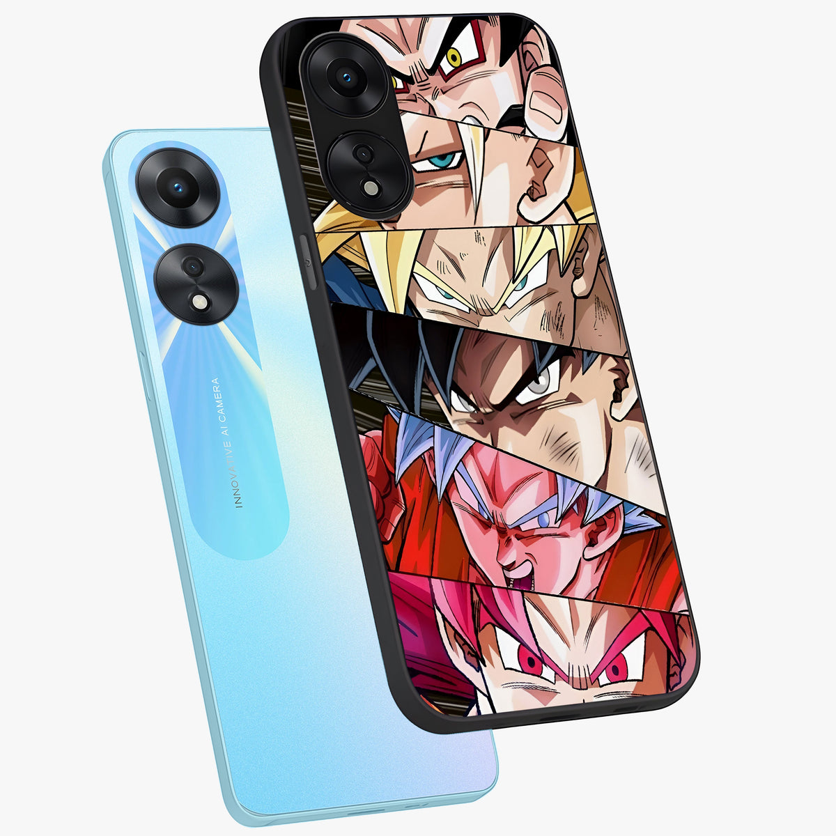Anime Character Glass Case displayed in angled mockup highlighting colorful anime character illustration.