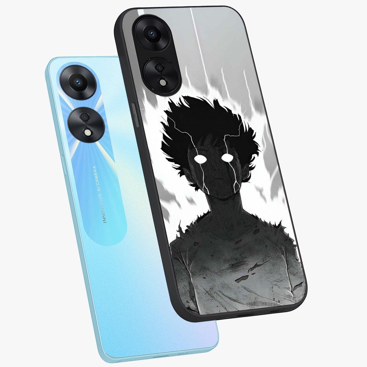 Awakened Inner Rage Glass Case displayed in angled mockup highlighting powerful graphic design and bold artistic theme.