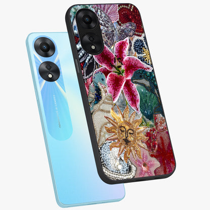 Beaded Garden Fantasy Glass Case displayed in angled mockup highlighting fantasy inspired floral bead pattern.
