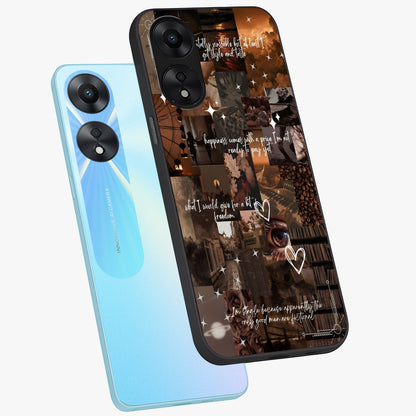 Bittersweet Aesthetic Chaos Glass Case displayed in angled mockup highlighting expressive abstract artwork and edgy aesthetic theme.