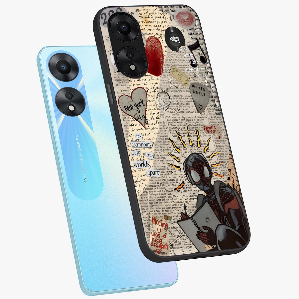 City Dream Sketch Glass Case displayed in angled mockup highlighting minimal city illustration with aesthetic sketch style.