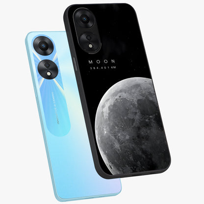 Cosmic Moon Glow Glass Case displayed in angled mockup highlighting celestial moon design with cosmic aesthetic theme.