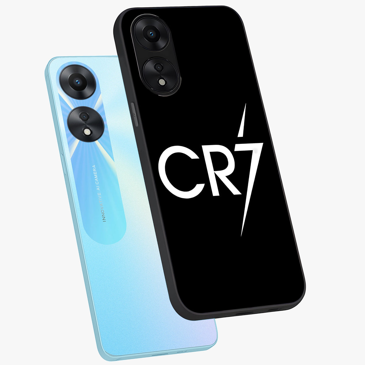 Cr7 Elite Strike Glass Case displayed in angled mockup highlighting powerful sports graphic with bold athletic theme.