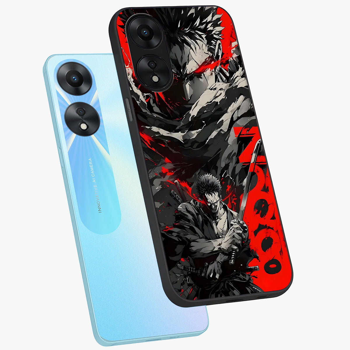 Demon Sword Resolve Glass Case displayed in angled mockup highlighting powerful demon sword illustration with dark fantasy aesthetic.