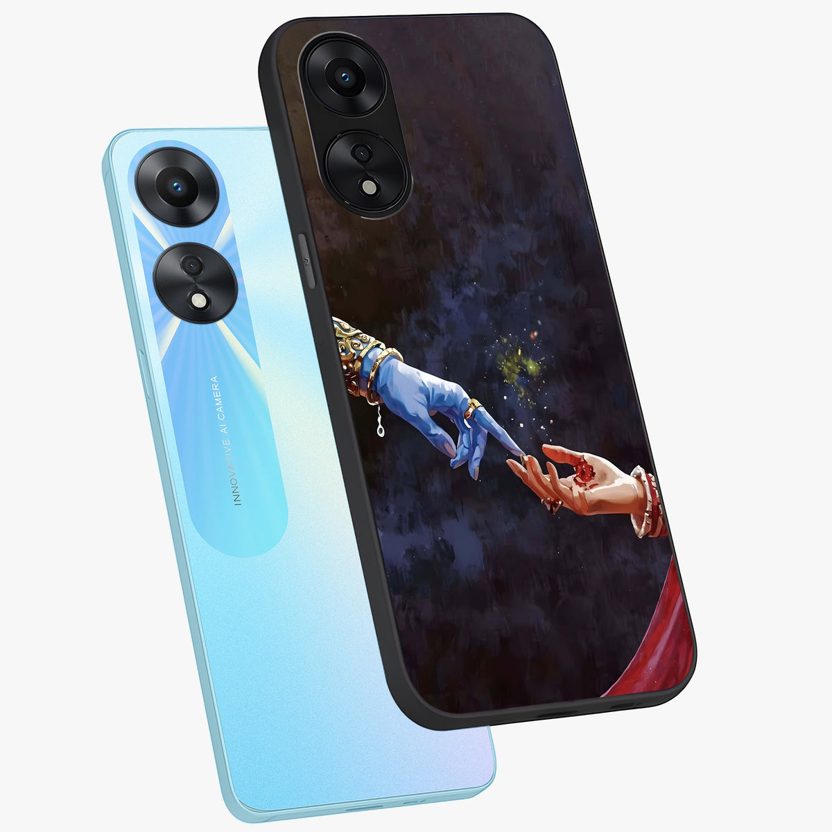 Divine Touch Eternal Glass Case displayed in angled mockup highlighting elegant divine inspired design with calm aesthetic style.