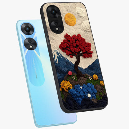 Eternal Nature Tapestry Glass Case displayed in angled mockup highlighting detailed botanical pattern with artistic aesthetic.