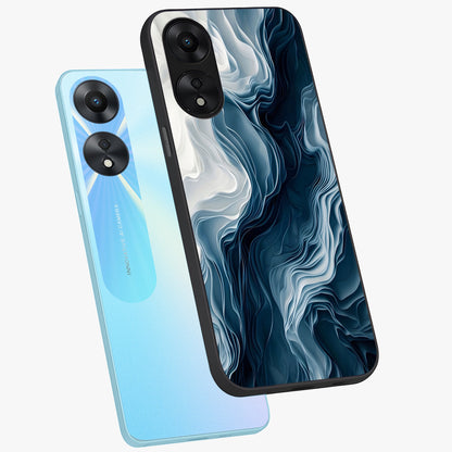 Ethereal Paper Marble Glass Case displayed in angled mockup highlighting elegant marble pattern with modern aesthetic style.