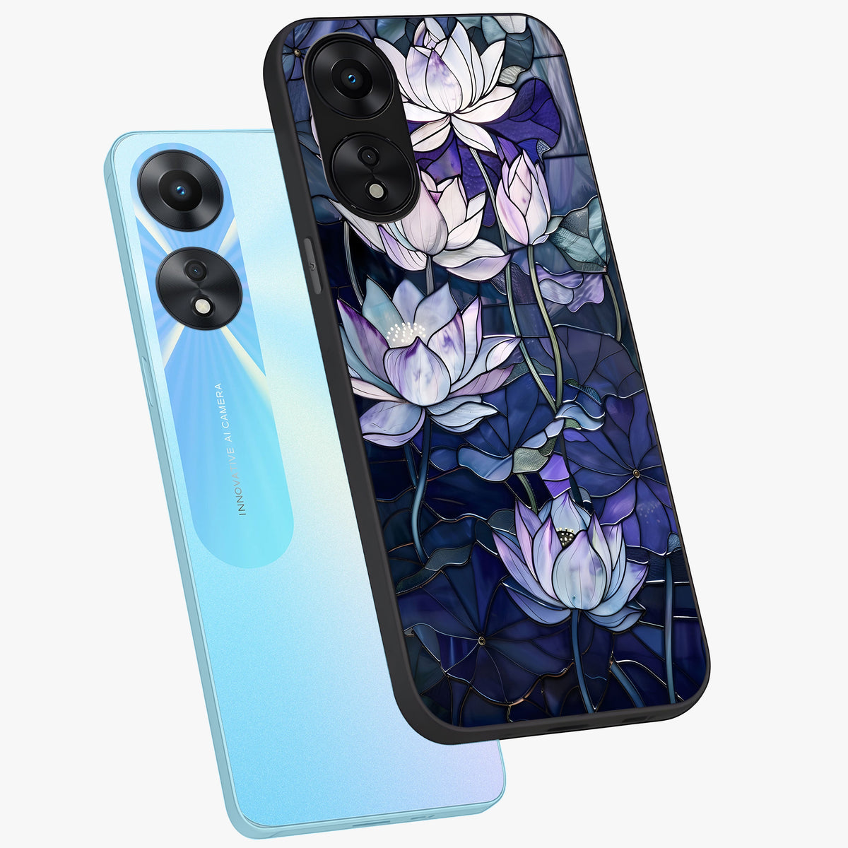 Gloss Petal Rush Glass Case displayed in angled mockup highlighting vibrant petal design with elegant floral aesthetic.