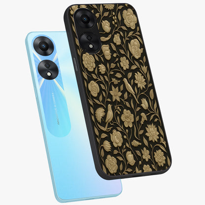 Golden Evil Eye Mandala Glass Case displayed in angled mockup highlighting protective evil eye symbol with golden mandala design.