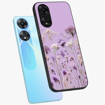 Lavender Blossom Dream Glass Case displayed in angled mockup highlighting dreamy lavender flower design with calming aesthetic style.