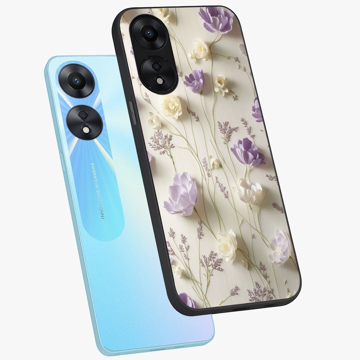 Lilac Breeze Harmony Glass Case displayed in angled mockup highlighting calm lilac breeze design with soothing aesthetic style.