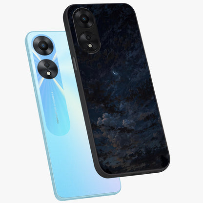 Lunar Veil Silence Glass Case displayed in angled mockup highlighting soft lunar design with peaceful celestial aesthetic.