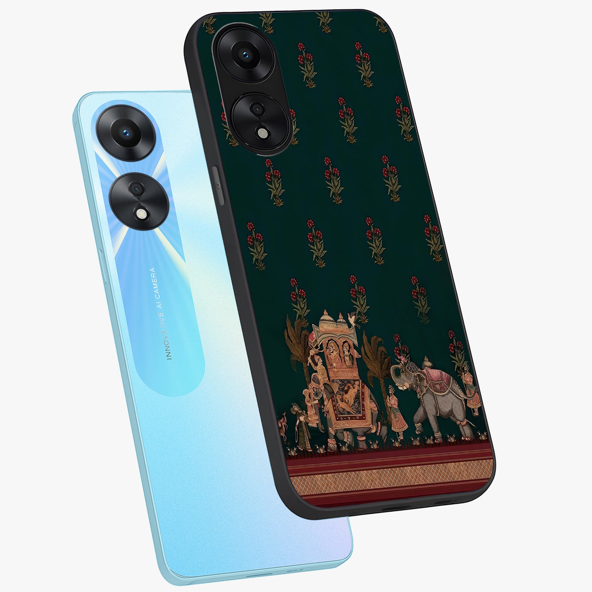 Macmerise Glass Case displayed in angled mockup highlighting trendy graphic design with sleek aesthetic style.