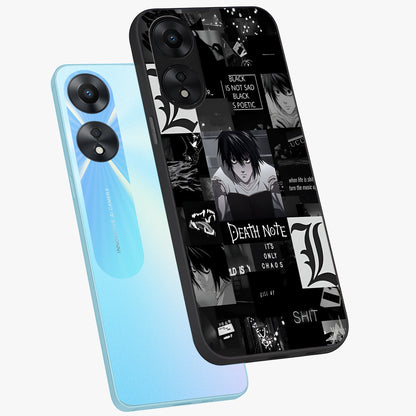 Midnight Chaos Mind Glass Case displayed in angled mockup highlighting chaotic artistic design with dramatic midnight aesthetic.