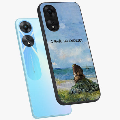 Peace Beyond War Glass Case displayed in angled mockup highlighting meaningful message design with artistic aesthetic style.