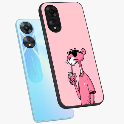 Pink Panther Glass Case displayed in angled mockup highlighting playful cartoon character design with vibrant pink aesthetic.