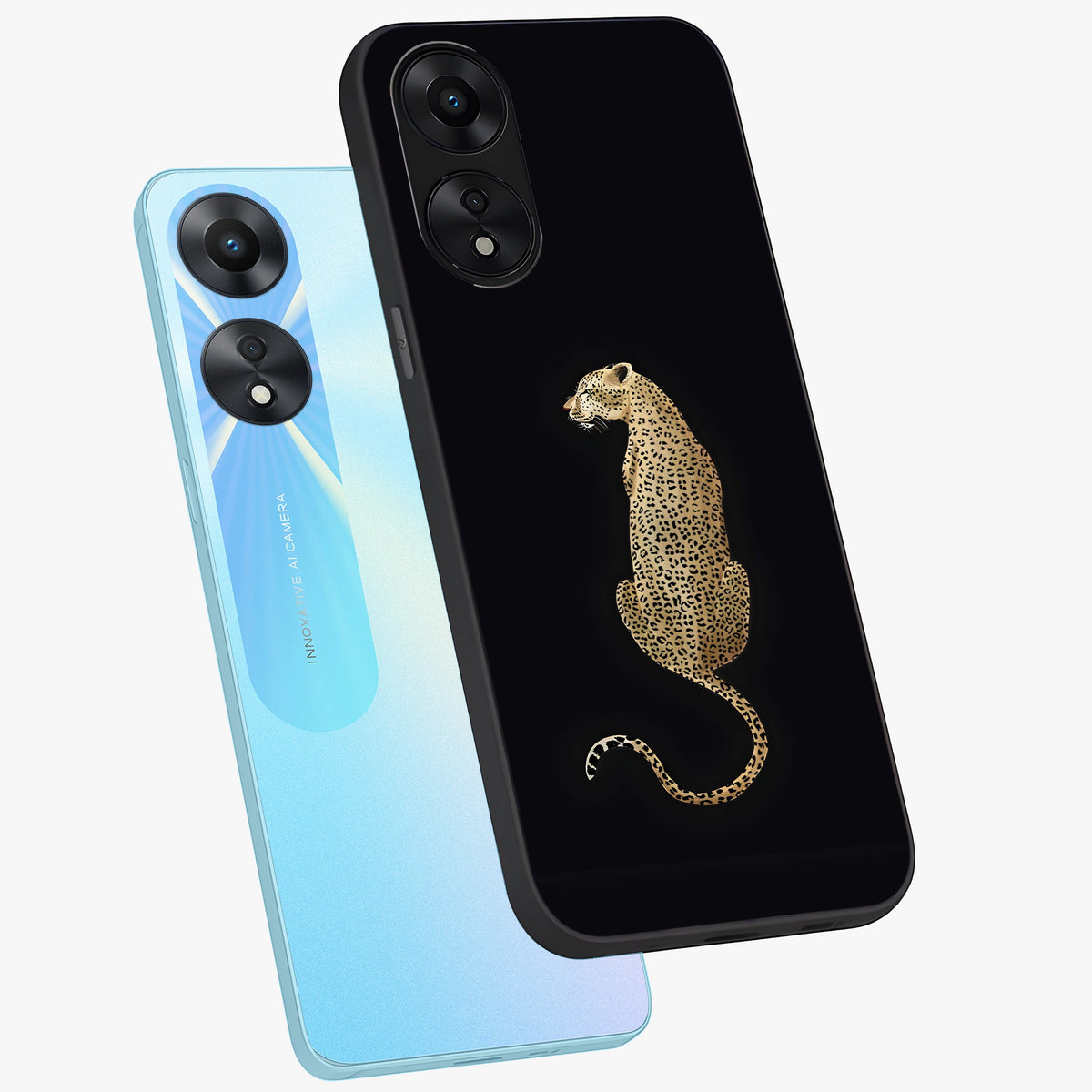 Regal Leopard Glass Case displayed in angled mockup highlighting powerful animal illustration with stylish wild aesthetic.