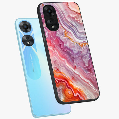 Rose Quartz Marble Glass Case displayed in angled mockup highlighting elegant marble pattern with soft aesthetic style.