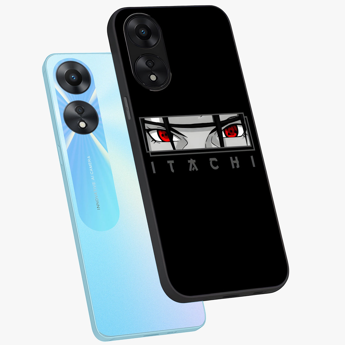 Scarlet Gaze Dominance Glass Case displayed in angled mockup highlighting intense visual design with bold scarlet aesthetic.