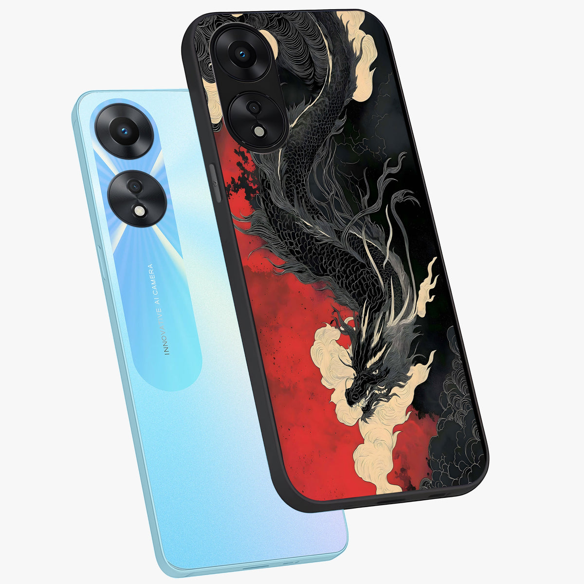 Shadow Dragon Fury Glass Case displayed in angled mockup highlighting powerful dragon illustration with dark fantasy aesthetic.