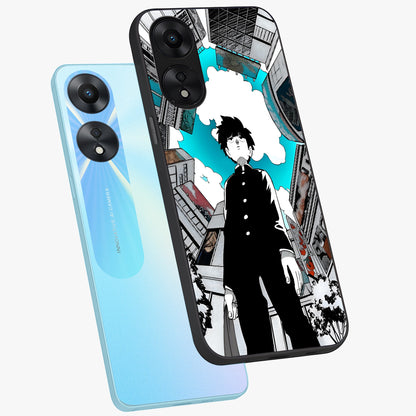 Silent Psychic Awakening Glass Case displayed in angled mockup highlighting spiritual awakening design with cosmic aesthetic.