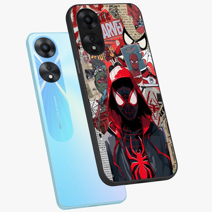 Spider Collage Street Glass Case displayed in angled mockup highlighting dynamic street style collage design with comic aesthetic.