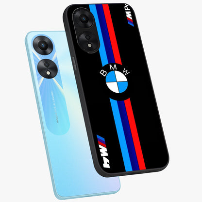 Turbo BMW Beast Glass Case displayed in angled mockup highlighting sleek racing car design with bold automotive aesthetic.