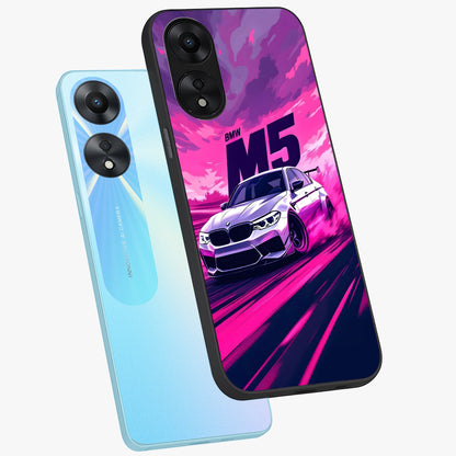 Velocity Drift Pulse Glass Case displayed in angled mockup highlighting dynamic drift design with sporty automotive aesthetic.