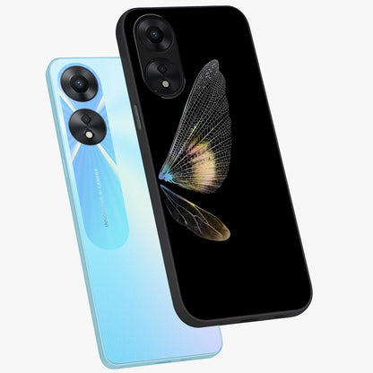 Whispers Of Wings Glass Case displayed in angled mockup highlighting soft feather design with celestial aesthetic style.