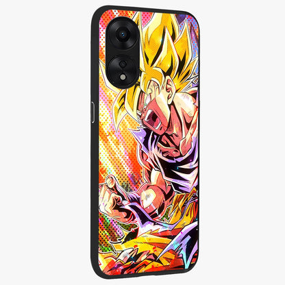 Firing Goku Glass Case upright view showcasing energetic anime artwork with bold warrior theme.