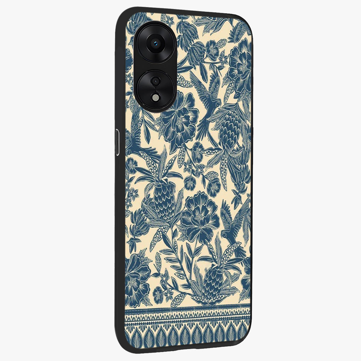 Heirloom Wild Bloom Glass Case upright view showcasing delicate wildflower artwork with timeless floral theme.