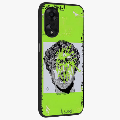 Neo Graffiti Rebellion Glass Case upright view showcasing colorful graffiti artwork with bold modern street style.